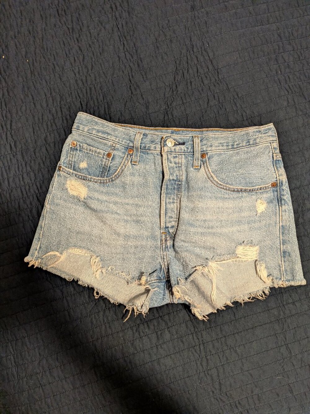 Levi's distressed denim shorts